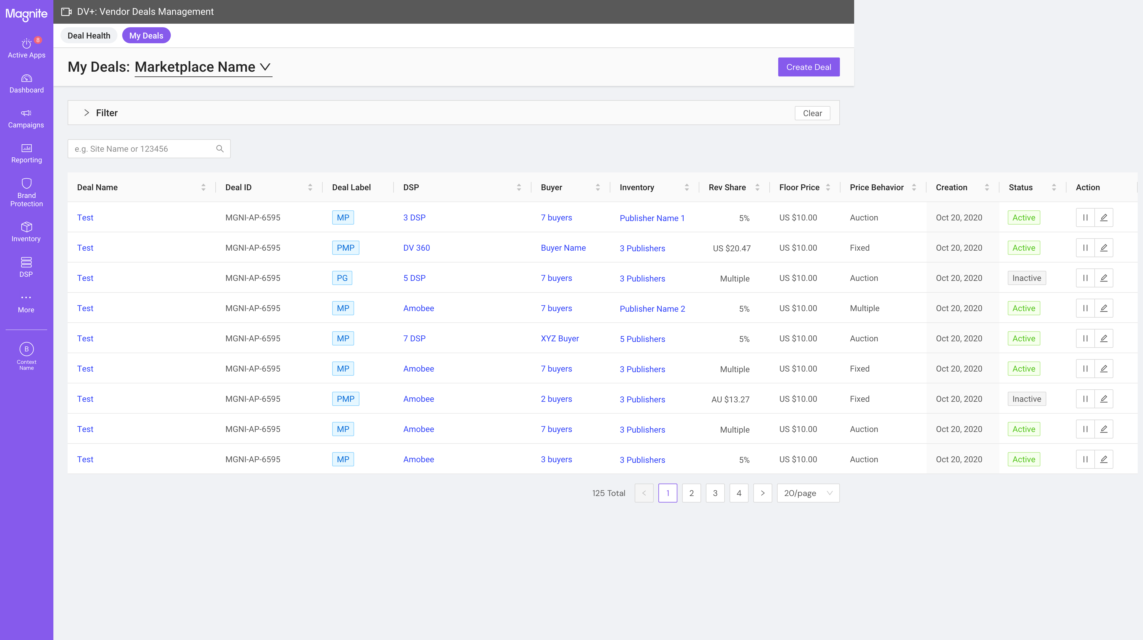 Deals Listing — iteration version with design annotation badge
